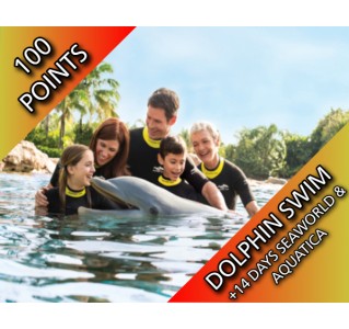 Discovery Cove Dolphin Swim Package + 14 Day SeaWorld & Aquatica