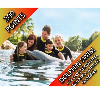 Discovery Cove Ultimate Dolphin Swim Package + SeaWorld / Aquatica / Busch Gardens & FREE Parking