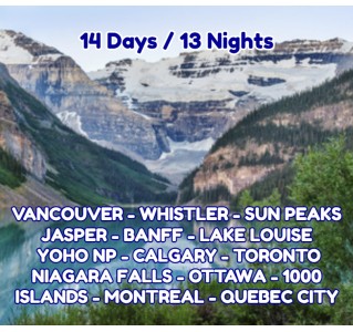 14 Day Tour - Majestic Canada (Selected Dates, June-Sept)